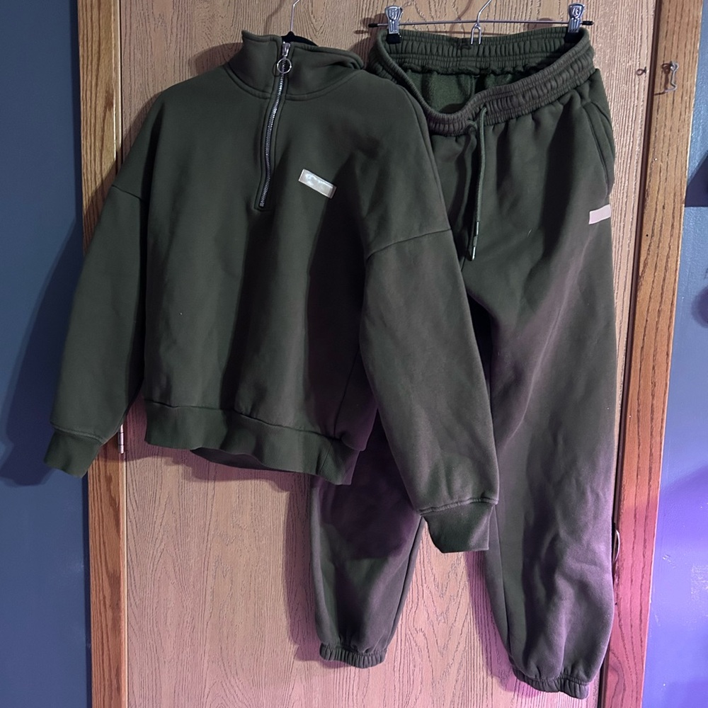 Olive Green Tracksuit Set